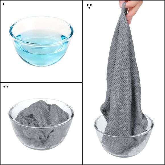 6Pack Cotton Weave Reusable Absorbent Cleaning Rags 14" x 14" Light Grey - Picture 4 of 6